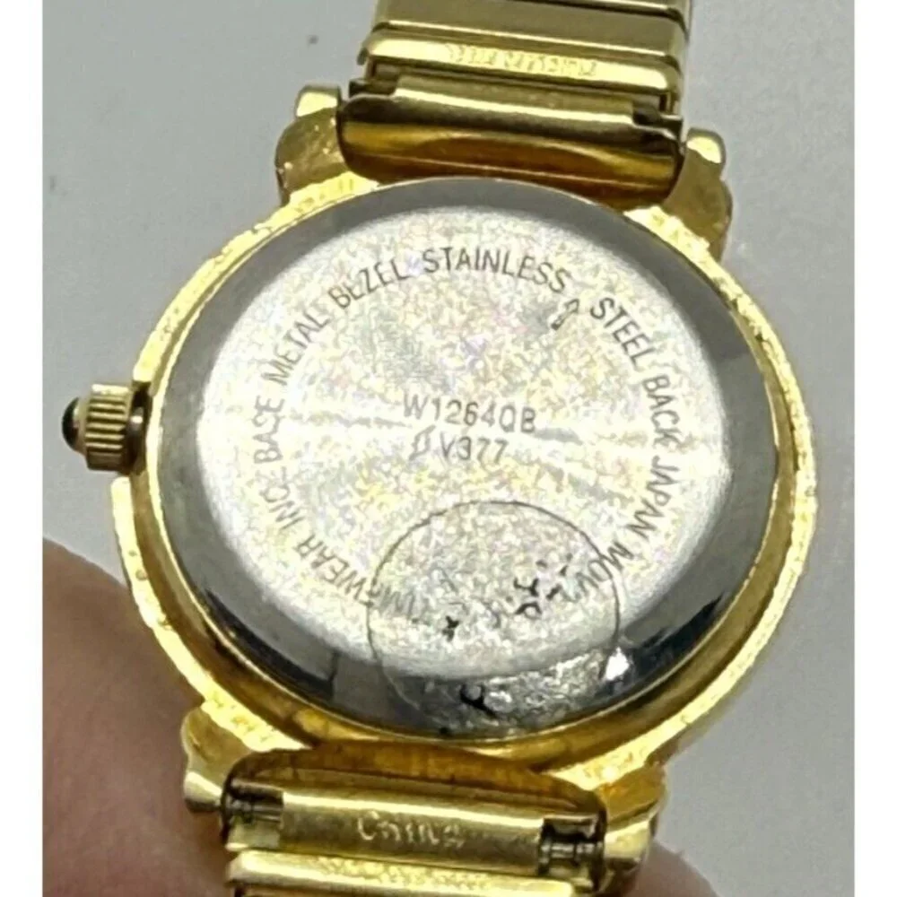 Vintage Wrangler Women's Gold Tone Watch MOP Dial Stretch Bracelet W1264QB V377